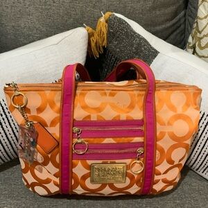 Coach Poppy Orange & Pink